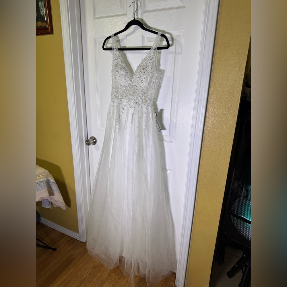Blondie Nites White Dress with Silver Accents